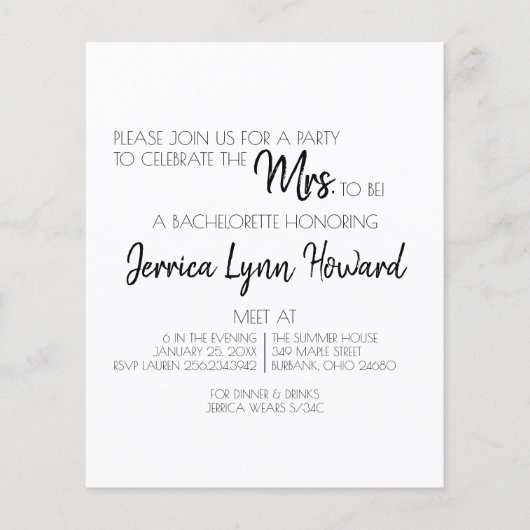 Future Mr. en mevrouw Bachelorette Flyer (Voorkant)
