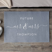 Future Mr en Mrs Hand Modern Script Dusty Blue Deurmat