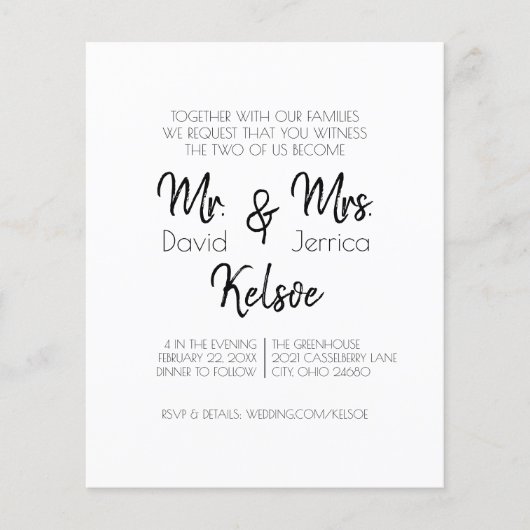Future Mr. & Mrs Wedding Invitation Flyer (Voorkant)