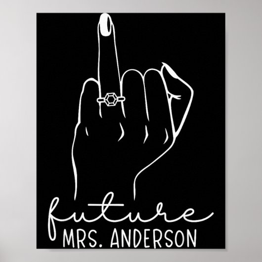 Future Mrs. Anderson New Bridal To Be Fiance Bache Poster (Voorkant)