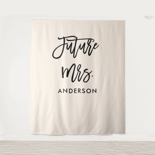 Future Mrs Bruidsfeest Achtergrond Foto Booth Wandkleed (Voorkant)