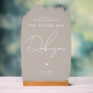 FUTURE MRS Fête des mariées Bienvenue Beige blanc