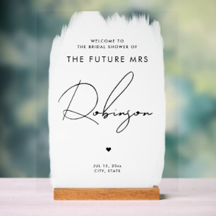 FUTURE MRS Fête des mariées Bienvenue Blanc Noir