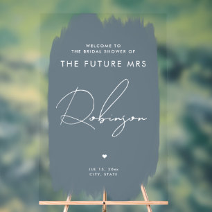 FUTURE MRS Fête des mariées Bienvenue Dusty Blue