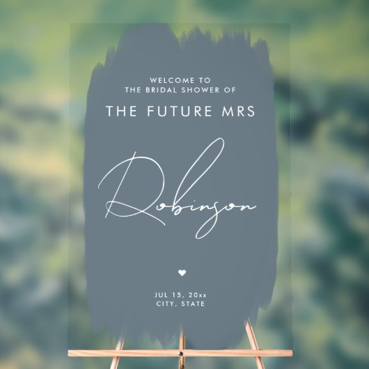 FUTURE MRS Fête des mariées Bienvenue Dusty Blue (Neutre)