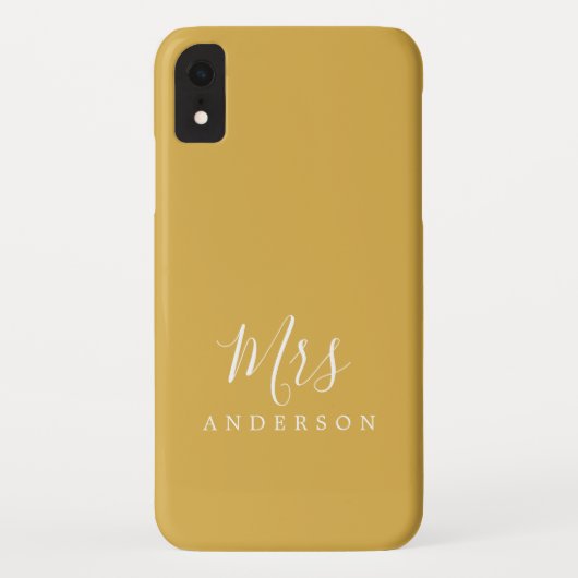 Future Mrs Gold Ochre Chic Script Bride Case-Mate iPhone Case (Achterkant)