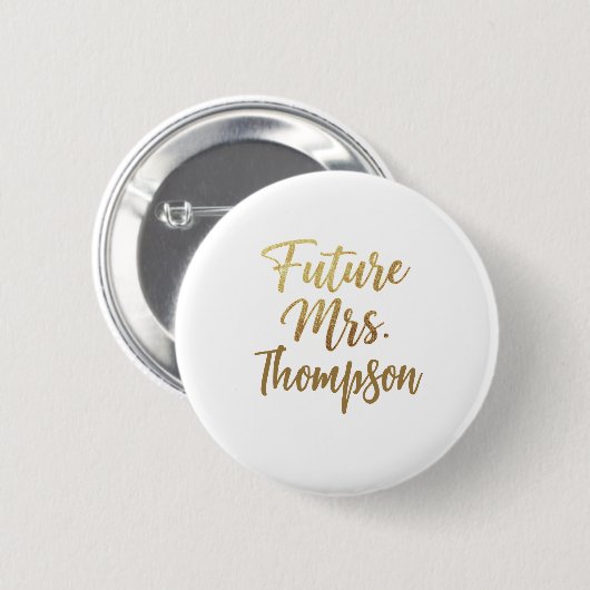 Future Mrs Gold Script Button Pin (Voorkant /achterkant)