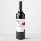 Future Mrs Name Wine Waterverf Bridal Wijn Etiket (Voorkant)