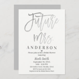 Future Mrs Silver Modern Script Vrijgezellenfeest Kaart