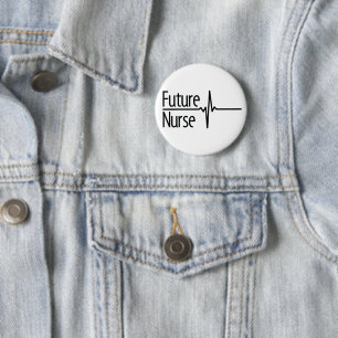 Future Nurse EKG Ronde Button 5,7 Cm