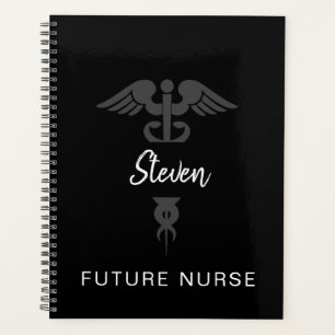 Future Nurse Medical Caduceus Black - Gepersonalis Planner