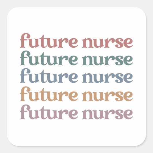 Future Nurse Retro Nursing School Student Vierkante Sticker (Voorkant)