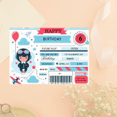 Future Pilot Airplane Boarding Pass Birthday Kaart