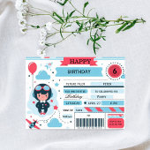 Future Pilot Airplane Boarding Pass Birthday Kaart