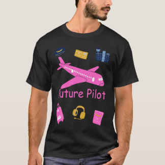 Future Pilot Aviation Careers For Girls Women Airp T-shirt