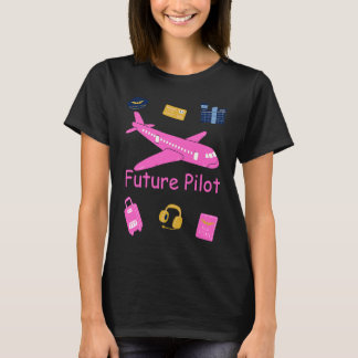 Future Pilot Aviation Careers For Girls Women Airp T-shirt