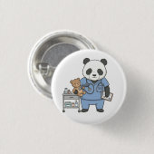 Future RN Panda: Adorable Medical Student  Ronde Button 3,2 Cm (Voorkant /achterkant)