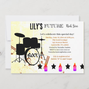 Future Rock Star Baby shower Uitnodiging