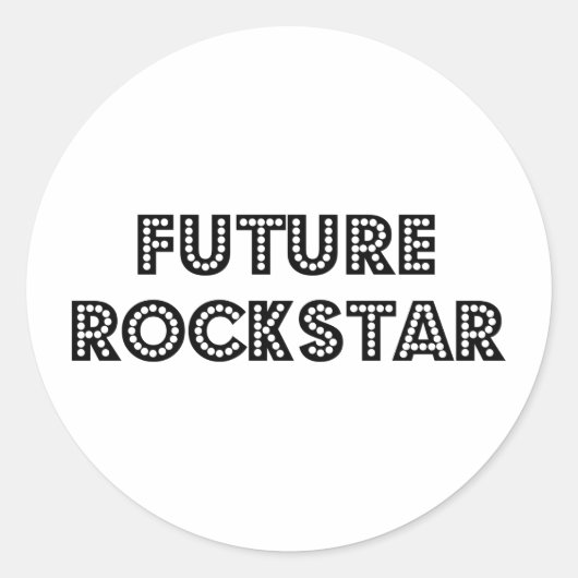 Future Rock Star Ronde Sticker (Voorkant)