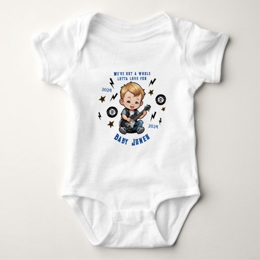 Future Rocker Rock N Roll Lotta Love Baby Boy Romper (Voorkant)