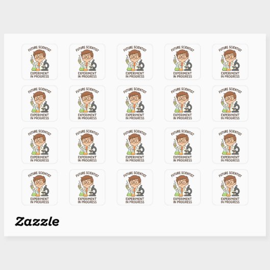 Future Scientist - Experiment in ontwikkeling Vierkante Sticker (Vel)