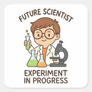 Future Scientist - Experiment in ontwikkeling Vierkante Sticker