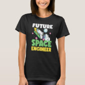 Future Space Engineer Rocket In Galaxy T-shirt (Voorkant)