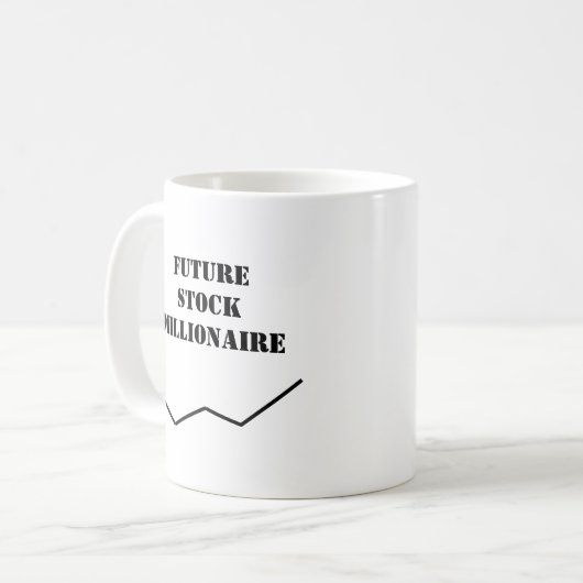 "Future Stock Millionaire" Texte Café Mug (Devant gauche)