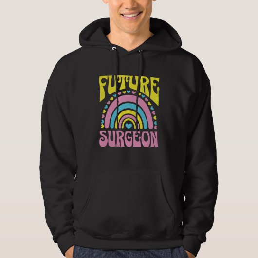 Future Surgeon Bright Retro Rainbow Surgeons Train Hoodie (Voorkant)