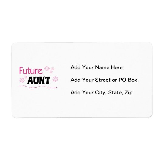 Future Tante Zwart en Roze T-shirts en geschenken Etiket (Voorkant)
