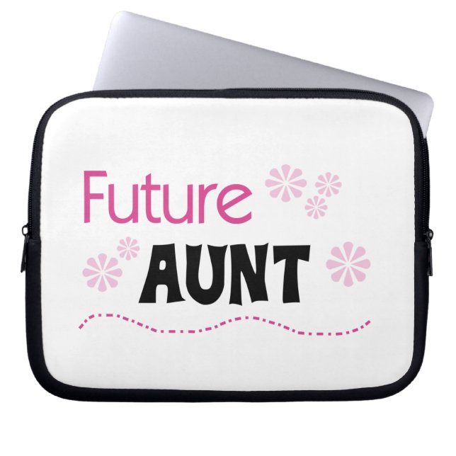 Future Tante Zwart en Roze T-shirts en geschenken Laptop Sleeve (Voorkant)
