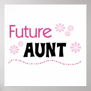 Future Tante Zwart en Roze T-shirts en geschenken Poster