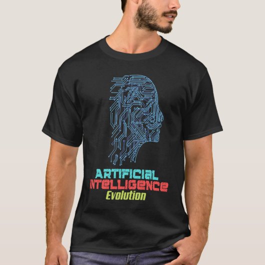 Future Tech Robot Brain Artificial Intelligence AI T-shirt (Voorkant)