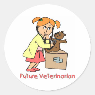 Future Vet - Little Girl Ronde Sticker