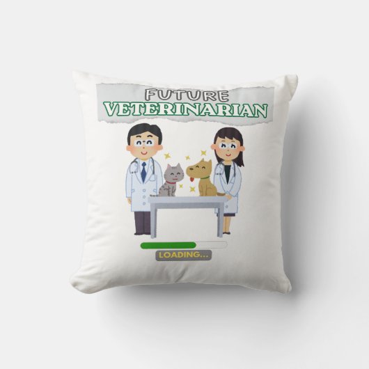 Future Veterinarian Loading – Vet Student Design Kussen (Voorkant)