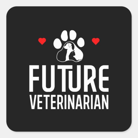 Future Veterinarian Vierkante Sticker (Voorkant)