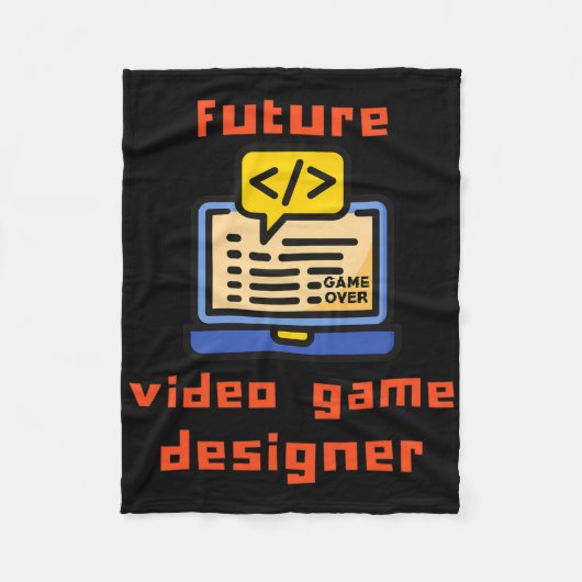 Future Video Game Designer Programmer Coder  Fleece Deken (Voorkant)