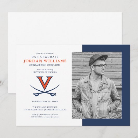 Future Virginia Cavalier Grad Faire-part (Devant / Derrière)