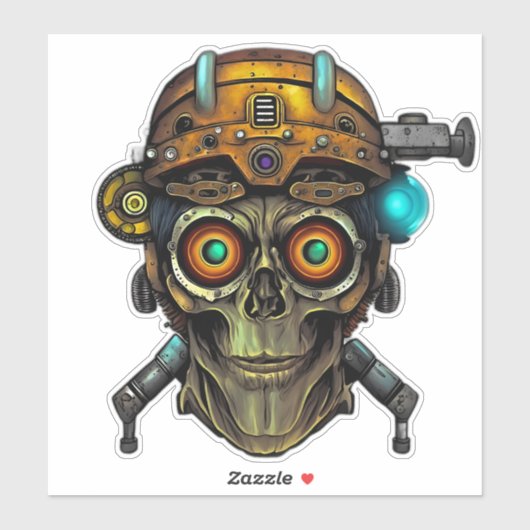 Futurisme ontmoet Retro Cool - Groovy Steampunk Al Sticker (Vel)