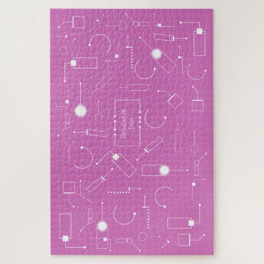 Futurist Pattern: Violet (white text) 006 Legpuzzel (Verticaal)