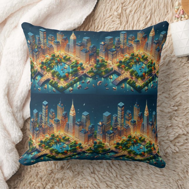 Futuriste Central Park Night Jetez Oreiller Design (Couverture)