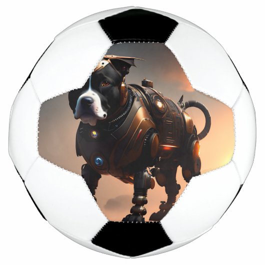Futuriste Staffordshire Terrier Robot, Soccerball (Devant)