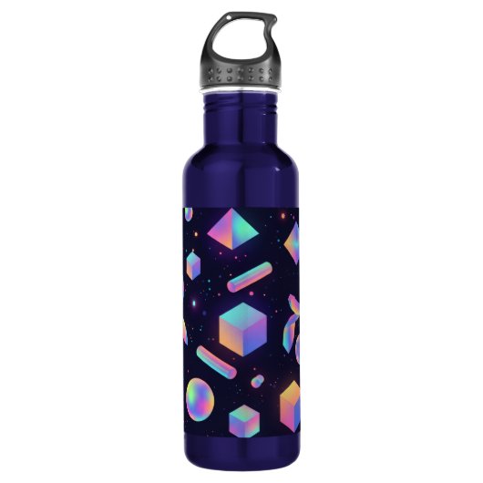 Futuristic 3D Holographic Space Water Bottle Waterfles (Voorkant)