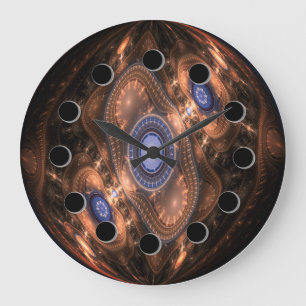 Futuristic Abstract Copper Wall Clock Grote Klok