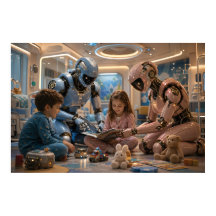 Futuristic AI Robot Caregiver 