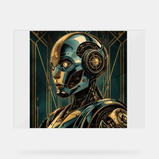 Futuristic Android Art Print | Retro Art Deco Cybe (Recto)