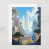 Futuristic City Science Fiction Art Briefkaart (Voorkant / Achterkant)