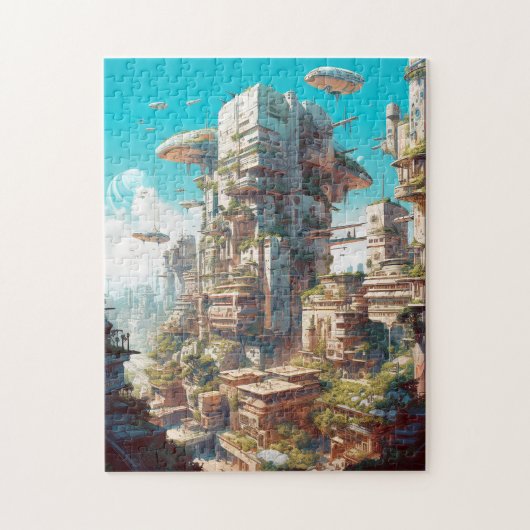 Futuristic City Science Fiction Art Legpuzzel (Verticaal)