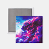 Futuristic Cosmic Neon Leopard  Magneet (Voorkant / Achterkant)