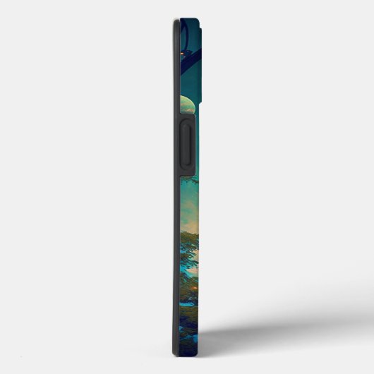 Futuristic Fantasy Castle Landscape Case-Mate iPhone Case (Achterkant / Rechts)